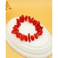 Nevoka Karışık Geometrik Şekilli Kırmızı Akrilik Bileklik