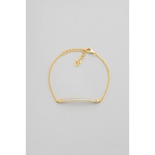 So CHIC Modern Minimal 18 Ayar Sarı Altın Kaplama 19 Cm Gümüş Bileklik