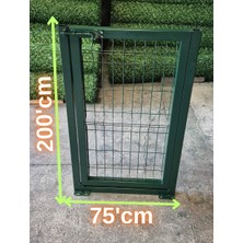 Ör - As Tel Örgü & Panel Çit Sistemleri Yeşil Tel Çit Kapı - Panel Çit Tel Kapısı - Kanatlı Kapı (- 120 cm Yükseklik x 75 cm Uzunluk -)