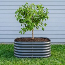 Terracy Home & Garden 60*60*44 cm Çelik, Oval Kenarlı, Modüler, Yükseltilmiş Bahçe Yatağı, Sebze Yatağı