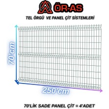 Ör - As Tel Örgü & Panel Çit Sistemleri Bahçe Teli Panel Çit 70 cm x 250 cm = 4-Adet