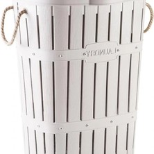 Kastamonu Plastik Bambu Halatlı Kirli Çamaşır Sepeti 65 L Beyaz