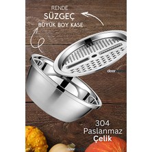 MCA Deerhome Paslanmaz Çelik Çok Fonksiyonlu Rende ve Sebze Hazırlama Kabı Mutfak Rende Seti Çok Amaçlı Rende