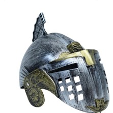 NW NessiWorld Gümüş Üzeri Altın Renk Oynar Başlıklı Romalı Bizans Kaskı Miğferi 25X20 cm