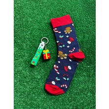 CNS Concept LACİVERT KURABİYE ADAM SOKET ÇORAP & ANAHTARLIK TAKIM