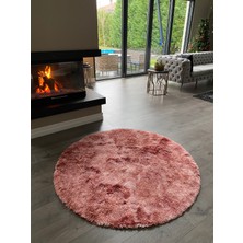 Doğuş Peluş Halı Batik Tavşan Somon Yumuşak Dokulu Peluş Halı Yuvarlak