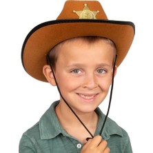 NW NessiWorld Kovboy Şerif Şapkası Kahve 12 Adet - Kostüm, Parti ve Gösteri Şapkası