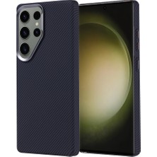 Canpay Samsung Galaxy S25 Ultra Uyumlu Kılıf Ultra Ince Hafif Karbon Fiber Görünümlü Magsafe Şarjlı Kapak