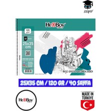 Seyfi Kırtasiye 25X35 cm Eskiz Kara Kalem Çizim Defteri 120 gr Telli 40 Sayfa Herboy