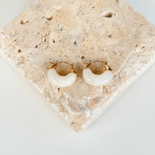 Vesce Atelier Ivory Shell Çelik Küpe