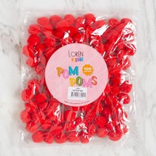 Norino Loren Crafts 2 cm 100 Adet Kırmızı Ponpon