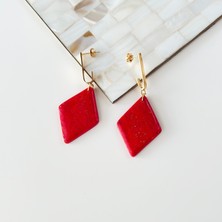 Vesce Atelier Cloud Fuşya Handmade Geometrik Küpe
