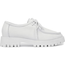 Zeytuk Casual Hakiki Deri Beyaz Kadın Ayakkabı