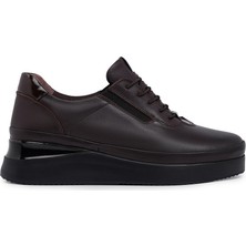 Zeytuk Casual Hakiki Deri Kahverengi Kadın Ayakkabı