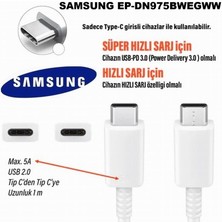 Day Samsung Galaxy 45W EP-DN975BWEGWW 5A Type C To Type C Beyaz Hızlı Şarj ve Data Kablosu 100CM (2 Yıl Garantili)