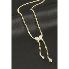 Bijuteri Net Fiyong Zirkon Taşlı Lüks Çelik Kolye