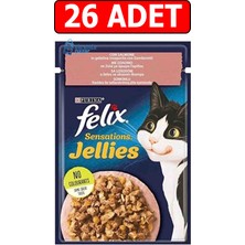 Felix Somonlu Karidesli Kedi Konservesi 85GR 26ADET Kedi Yaş Mama Sensations Pouch