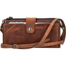 LTG Nova Lozan Strap 6.5 Inch Uyumlu Deri Kartlıklı Kılıf G2 Kahve