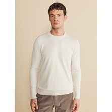 Brooks Brothers Bisiklet Yaka Standart Bej Erkek Kazak BBFW25MKL014