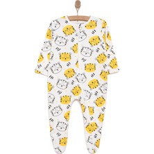 Hellobaby Hellobaby Erkek Bebek Patikli Tulum Hayvan Baskılı Fermuarlı Bisiklet Yaka Uzun Paça Uzun Kol