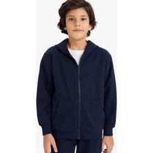 DeFacto Kapüşonlu Pike Fermuarlı Sweatshirt Erkek Çocuk B6503A826SP