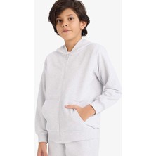 DeFacto Kapüşonlu Pike Fermuarlı Sweatshirt Erkek Çocuk B6503A826SP