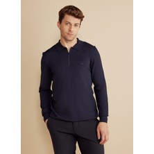Brooks Brothers Polo Yaka Standart Lacivert Erkek Kazak BBFW25MKL007