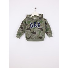 Gap Baskılı Erkek Çocuk Yeşil Sweatshırt 791646002