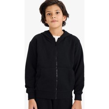 DeFacto Kapüşonlu Pike Fermuarlı Sweatshirt Erkek Çocuk B6503A826SP