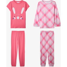 Penti Pembe Kız Çocuk Cute Rabbit Uzun Kollu Pamuklu 2'li Pijama Takımı