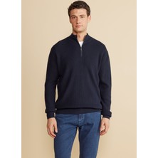 Brooks Brothers Bato Yaka Standart Lacivert Erkek Kazak BBFW25MKL032