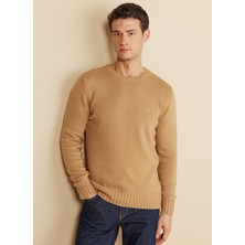 Brooks Brothers Bisiklet Yaka Standart Camel Erkek Kazak BBFW25MKL019