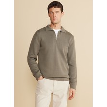 Brooks Brothers Polo Yaka Standart Haki Erkek Kazak BBFW25MKL033