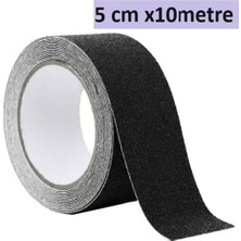 ALMITAL 5 Cm X 10 Metre Merdiven, Zemin, Rampa için Kaydırmaz Bant, Yapışkanlı Kaymaz Bant Siyah