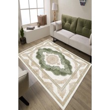 Pelura Halı Klasik Desenli Dijital Baskılı Kaymaz Taban Yıkanabilir Salon Halısı Oturma Odası Halısı