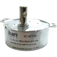 İkon Teknik İKON TEKNİK AC SENKRON MOTOR TYC 50 4 Watt 5 RPM 220 Volt CW/CCW ÇİFT YÖNLÜ  ELEKTRİKLİ ŞÖMİNE MOTORU - VİYOL MOTORU