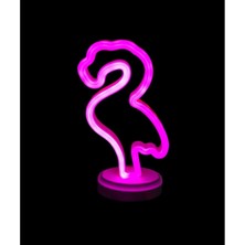 İlk El Grup Neon Işıklı Flamingo Yazılı Masa Gece Lambası  (IEG34)