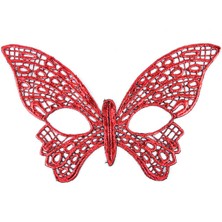 Eco Port Kırmızı Dantel Masquerade Maskesi 7 No