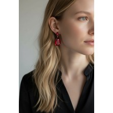 Alya's Aksesuar Vintage Tarzı Altın Kaplama Su Damlası Suni Kristal Küpeler