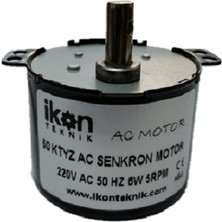 İkon Teknik İKON TEKNİK AC SENKRON MOTOR 50 KTYZ 6 Watt 5 RPM 220 Volt KULUÇKA ÇEVİRME MOTORU - VİYOL MOTOR