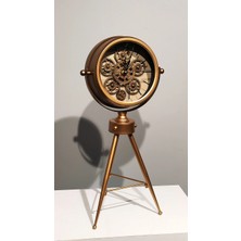 Livenda Özel Tasarım Metal  Çarklı Masa Saati ALK5129