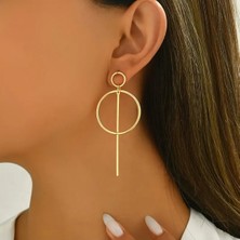 Sevas Gold Kadın Altın Renk Halka Sallantılı Küpe