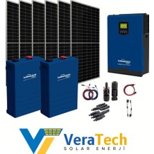 Tsm Veratech Büyük Bağ Evi Solar Paketi 550W Güneş Paneli 5kw Inverter 10KW Lityum Akü