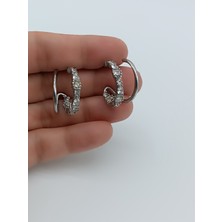 Lagül Aksesuar 316L Çelik Kararmaz Suya Dayanıklı Taşlı Şık Küpe