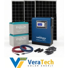 Tsm Veratech Güneş Enerjisi Bahçe Evi Solar Paketi 350W Güneş Paneli, 100AH Jel Akü, 3kva Inverter