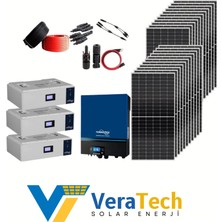 Tsm Veratech Güneş Enerjisi Solar Paketi 11KVA Inverter 550 Watt Güneş Paneli 48V 100 Amper Lityum Akü