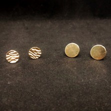 Sevas Gold Altın Renk 2 Çift Yuvarlak Küpe