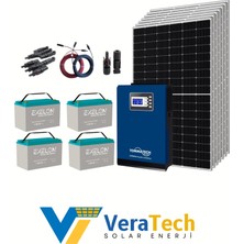 Tsm Veratech Güneş Enerjisi Bağ Evi Solar Paketi 5kva Inverter 400W Güneş Paneli 100AH Jel Akü