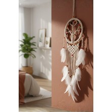 Orijinaldükkan El Yapımı Renkli Ahşap Boncuklu Hayat Ağacı Örgülü Makrome Ev Duvar Dekorasyonu