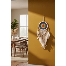 Orijinaldükkan El Yapımı Rengarenk Desenli Ahşap Boncuklu Örgülü Makrome Ev Duvar Dekorasyonu